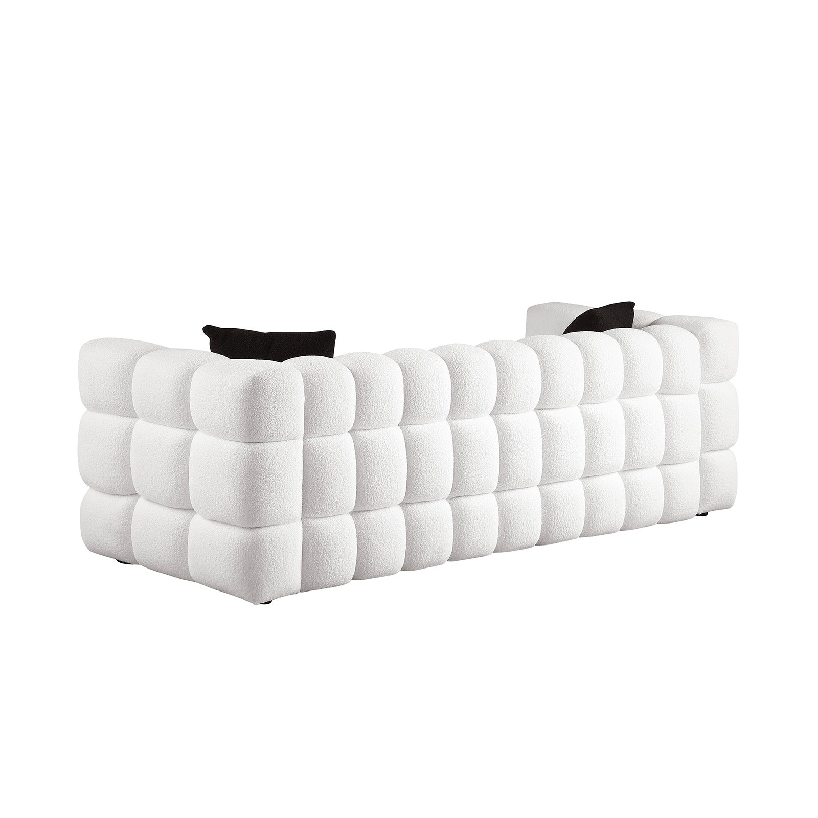84.3 62.2 Length ,35.83" Deepth ,Human Body Structure For Usa People, Marshmallow Sofa,Boucle Sofa ,White Color,3 Seater. Sofa And Seater White Light Brown Wood Primary Living Space Medium Soft Split Back Eucalyptus Square Arms Boucle 5 Seat
