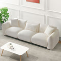 Mid Century Modern Couch 3 Seater Sofa For Livingroom, Beige Beige Boucle