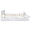 Full Bed With Footboard Bench,2 Drawers,White Full White Wood Bedroom American Design Pine Pine