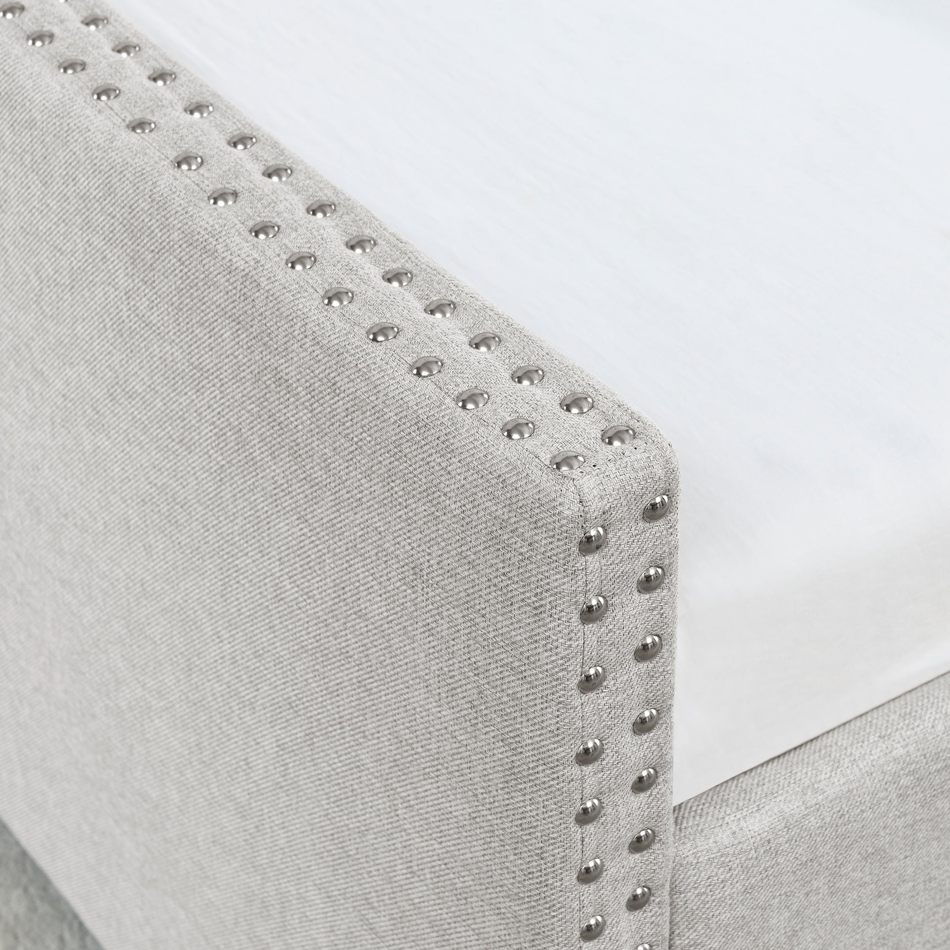 Queen Size Daybed With Drawers Upholstered Tufted Sofa Bed,With Button On Back And Copper Nail On Waved Shape Arms, Beige 84.5"X63.5"X26.5" Beige Linen