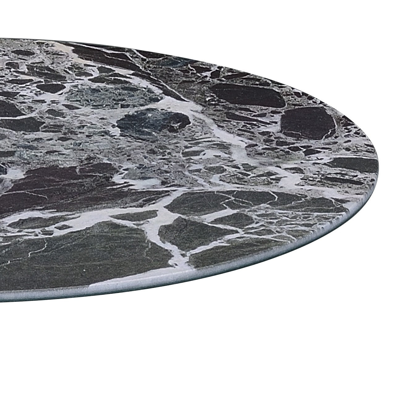 Circa 17.5" End Table With Black Marble Textured Top Black Glass