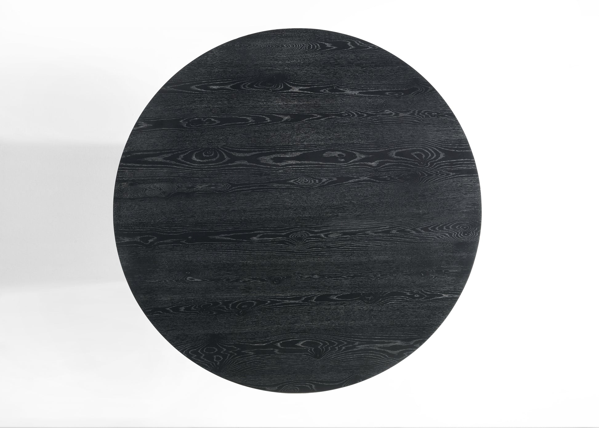 Jasper Ebony Black 59" Wide Contemporary Round Dining Table Black Solid Wood Mdf