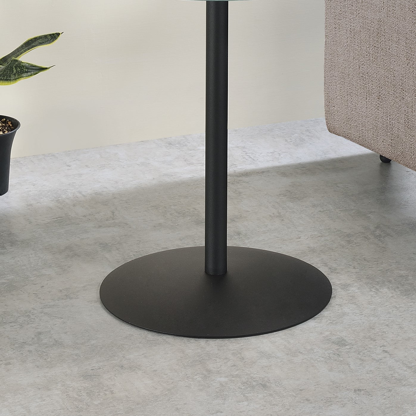 Circa 17.5" End Table With Black Marble Textured Top Black Glass