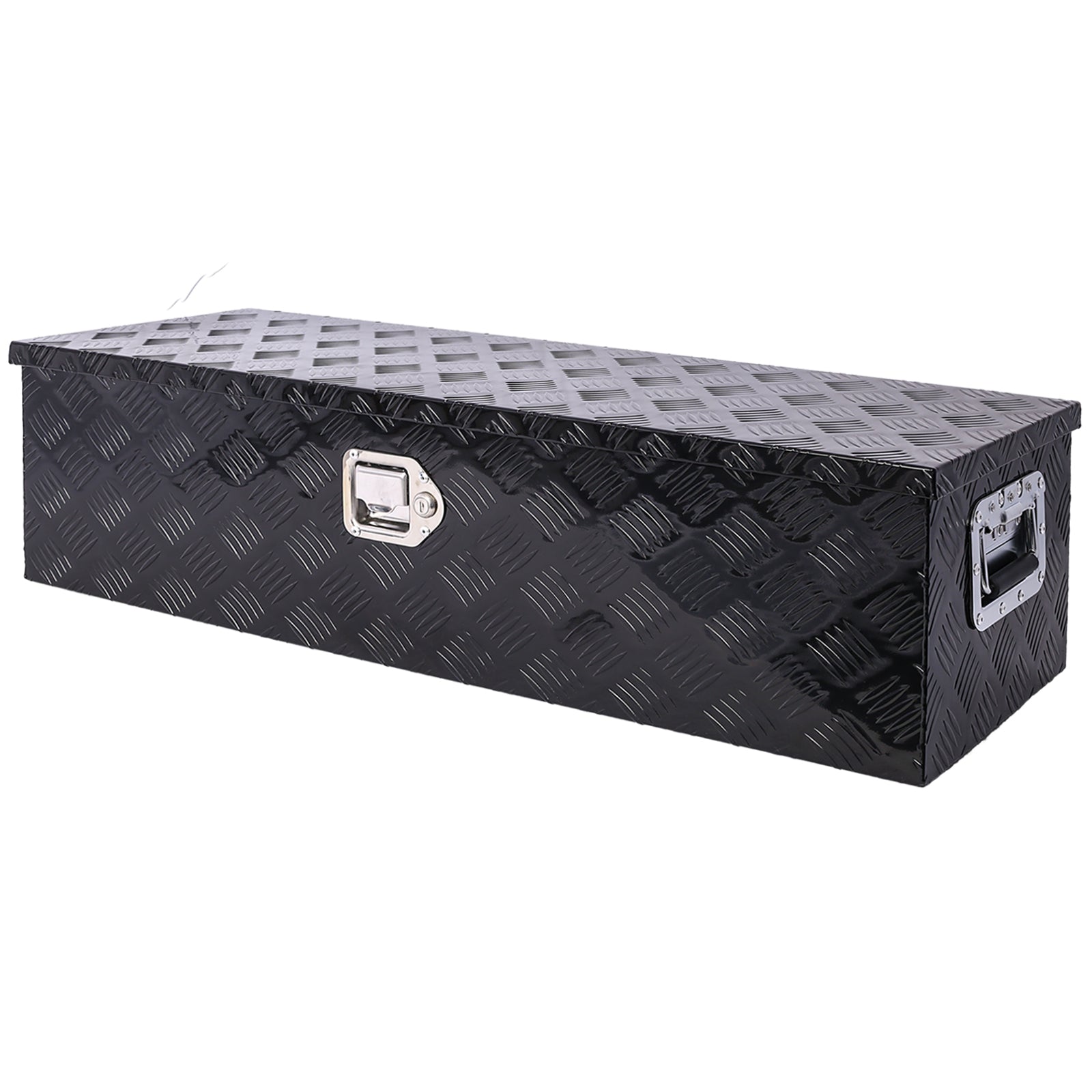 39Inch Aluminum Tool Box,Heavy Duty Truck Bed Tool Box,Outdoor Trailer Pickup Storage Tool Box,Rv Storage Organizer,Underbody Box W Lock Keys,Black 39X13X10Inch Black Aluminum