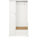 Stylish Design Hall Tree With Flip Up Bench, Minimalist Hallway Shoe Cabinet With Adjustable Shelves, Multifunctional Furniture With Hanging Hooks For Entryways, Mudroom, White High Back White Primary Living Space Minimalist Wood Flip Top Mdf