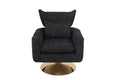 Classic Mid Century 360 Degree Swivel Accent Chair, Black Linen Black Primary Living Space American Design Foam Linen