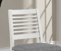 Majestic Rustic Counter Height 2Pc Dining Chairs Set Antique White Solid Wood Gray Fabric Cushions Two Tone Turned Legs High Chair Dining Room Furniture Antique White Gray White Dining Room Rustic,Transitional Dining Chairs Ladder Back Solid Wood