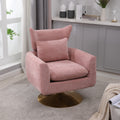 Classic Mid Century 360 Degree Swivel Accent Chair, Pink Linen Pink Primary Living Space American Design Foam Linen