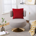 Swivel Accent Chair Armchair, Round Barrel Chair In Fabric For Living Room Bedroom Grey Primary Living Space American Design Foam Faux Fur