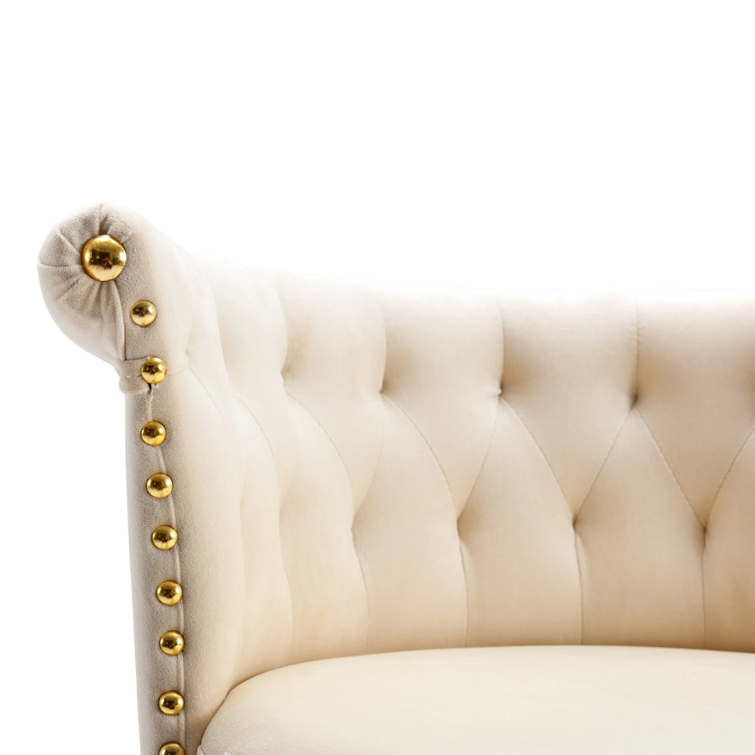 Coolmore Swivel Bar Stools Set Of 2 Adjustable Counter Height Chairs With Footrest For Kitchen, Dining Room 2Pc Set Beige Velvet