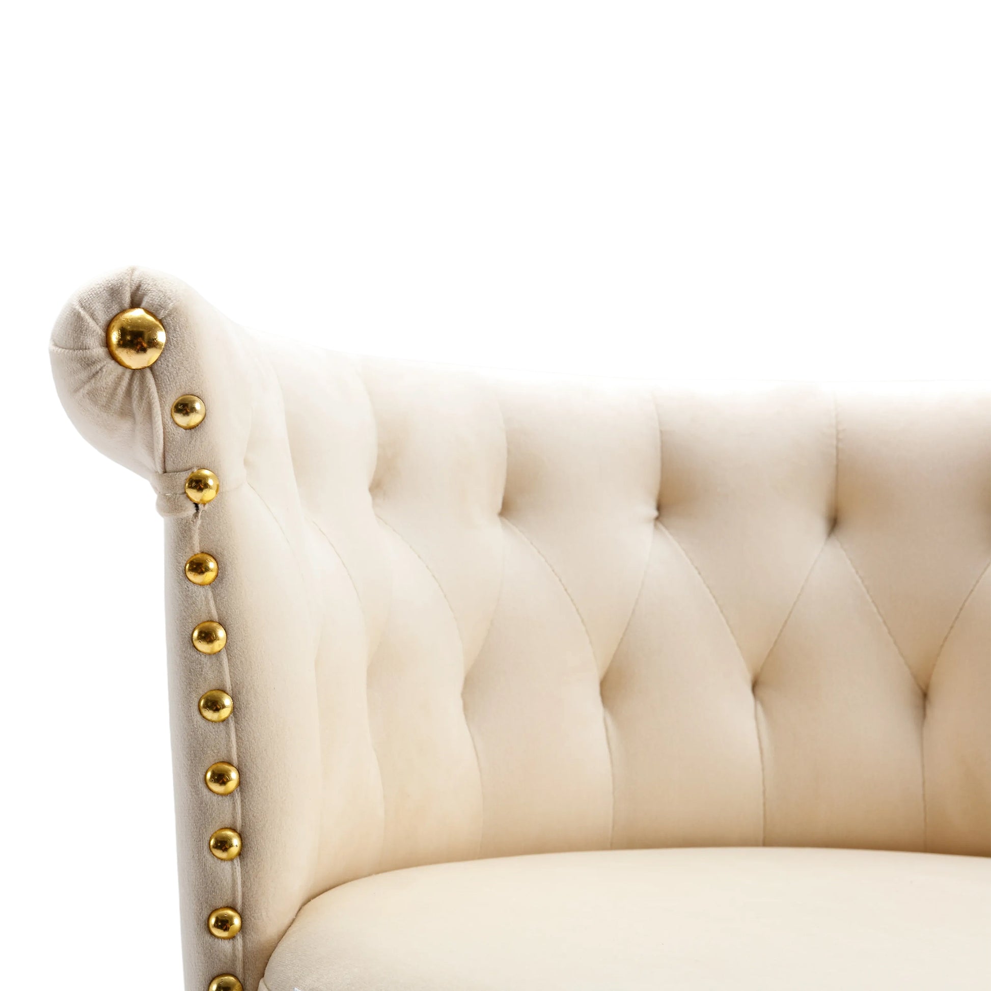 Coolmore Swivel Bar Stools Set Of 2 Adjustable Counter Height Chairs With Footrest For Kitchen, Dining Room 2Pc Set Beige Velvet