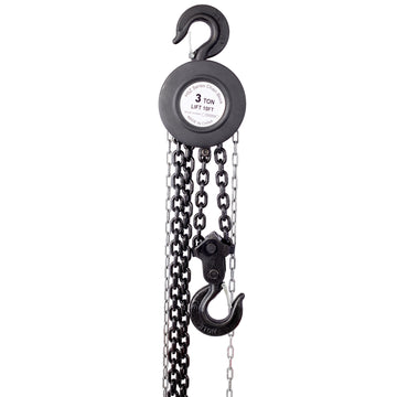 Chain Hoist 11000Lbs 5T Capacity 10Ft With 2 Heavy Duty Hooks,Manual Chain Hoist Steel Construction,Black Black Steel