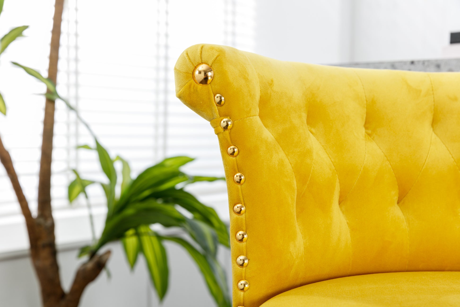 Coolmore Swivel Bar Stools Set Of 2 Adjustable Counter Height Chairs With Footrest For Kitchen, Dining Room 2Pc Set Yellow Velvet