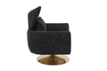 Classic Mid Century 360 Degree Swivel Accent Chair, Black Linen Black Primary Living Space American Design Foam Linen