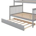 Twin Over Full Bunk Bed With Trundle And Staircase,Gray Twin Gray Pine