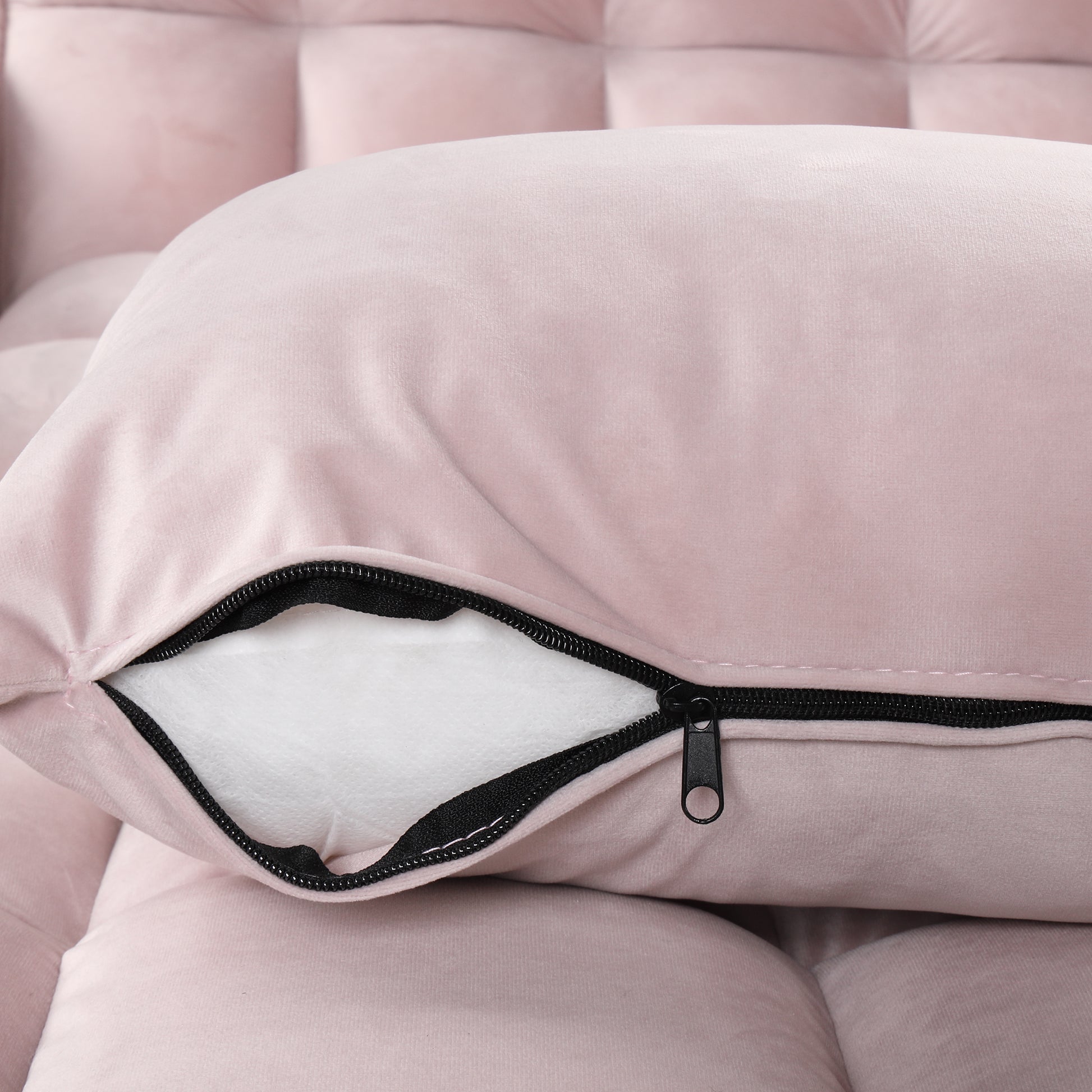 58" 4 1 Multi Functional Sofa Bed With Cup Holder And Usb Port For Living Room Or Apartments Pink Pink Foam 2 Seat