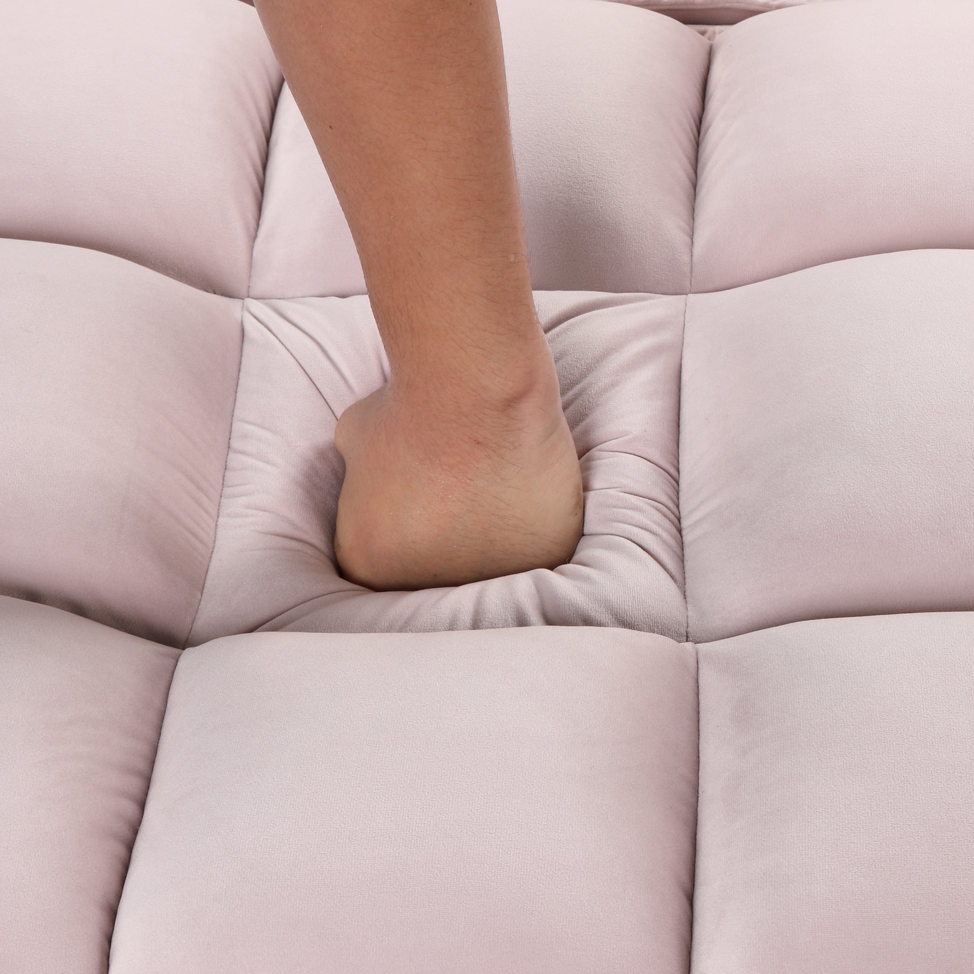 58" 4 1 Multi Functional Sofa Bed With Cup Holder And Usb Port For Living Room Or Apartments Pink Pink Foam 2 Seat