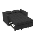Black Velvet Loveseat Sofa Bed Black Wood Tufted Back Square Arms Foam Velvet 2 Seat