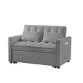 Grey Velvet Loveseat Sofa Bed Grey Wood Tufted Back Square Arms Foam Velvet 2 Seat