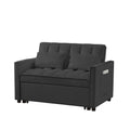 Black Velvet Loveseat Sofa Bed Black Wood Tufted Back Square Arms Foam Velvet 2 Seat