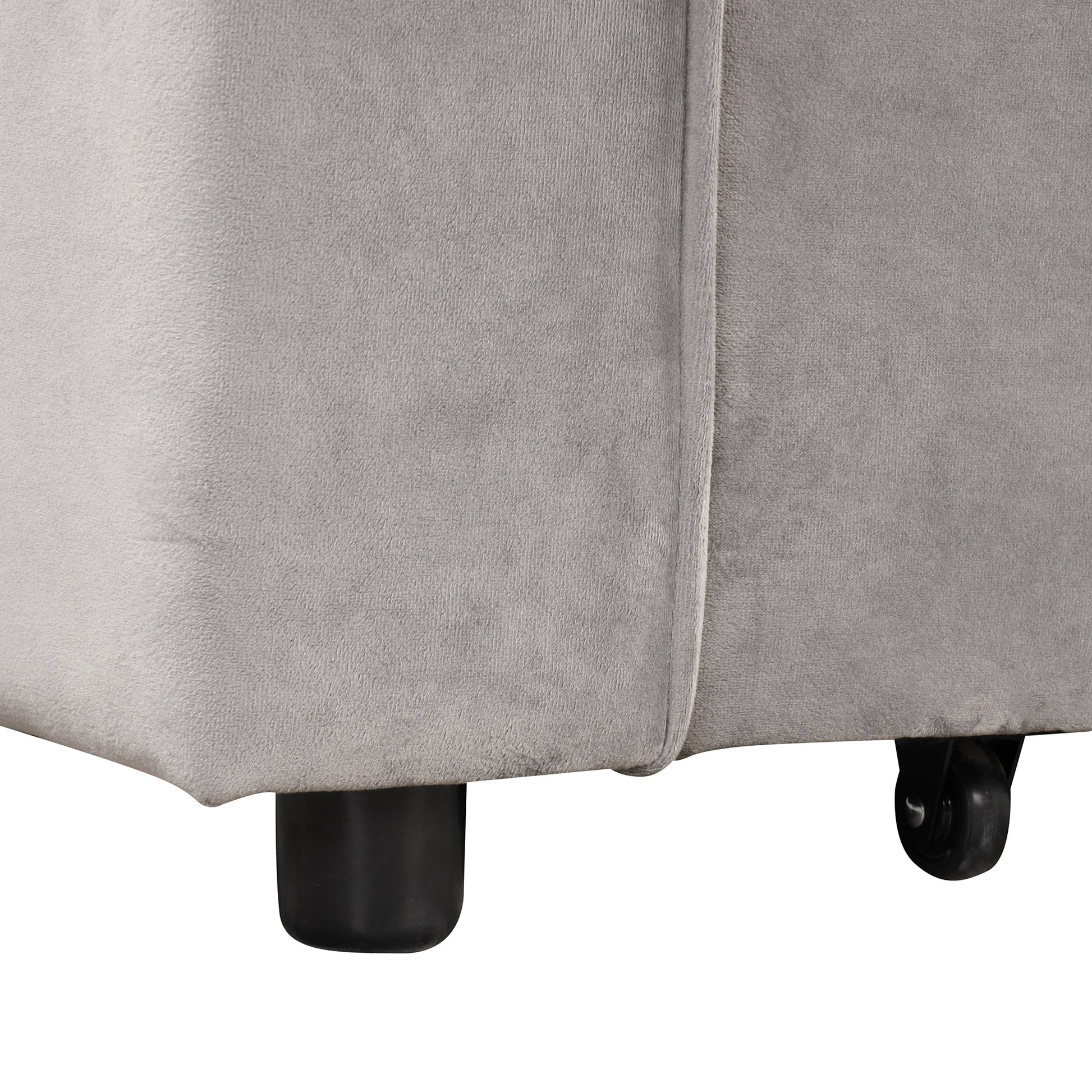 58" 4 1 Multi Functional Sofa Bed With Cup Holder And Usb Port For Living Room Or Apartments, Gray Gray Foam 2 Seat