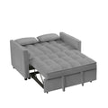 Grey Velvet Loveseat Sofa Bed Grey Wood Tufted Back Square Arms Foam Velvet 2 Seat