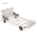 Twin Size Car Shaped Platform Bed,Twin Bed With Storage Shelf For Bedroom,White White Wood