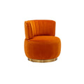 Coolmore 360 Degree Swivel Cuddle Barrel Accent Sofa Chairs, Round Armchairs With Wide Upholstered, Fluffy Velvet Fabric Chair For Living Room, Bedroom, Office, Waiting Rooms Orange Foam Velvet