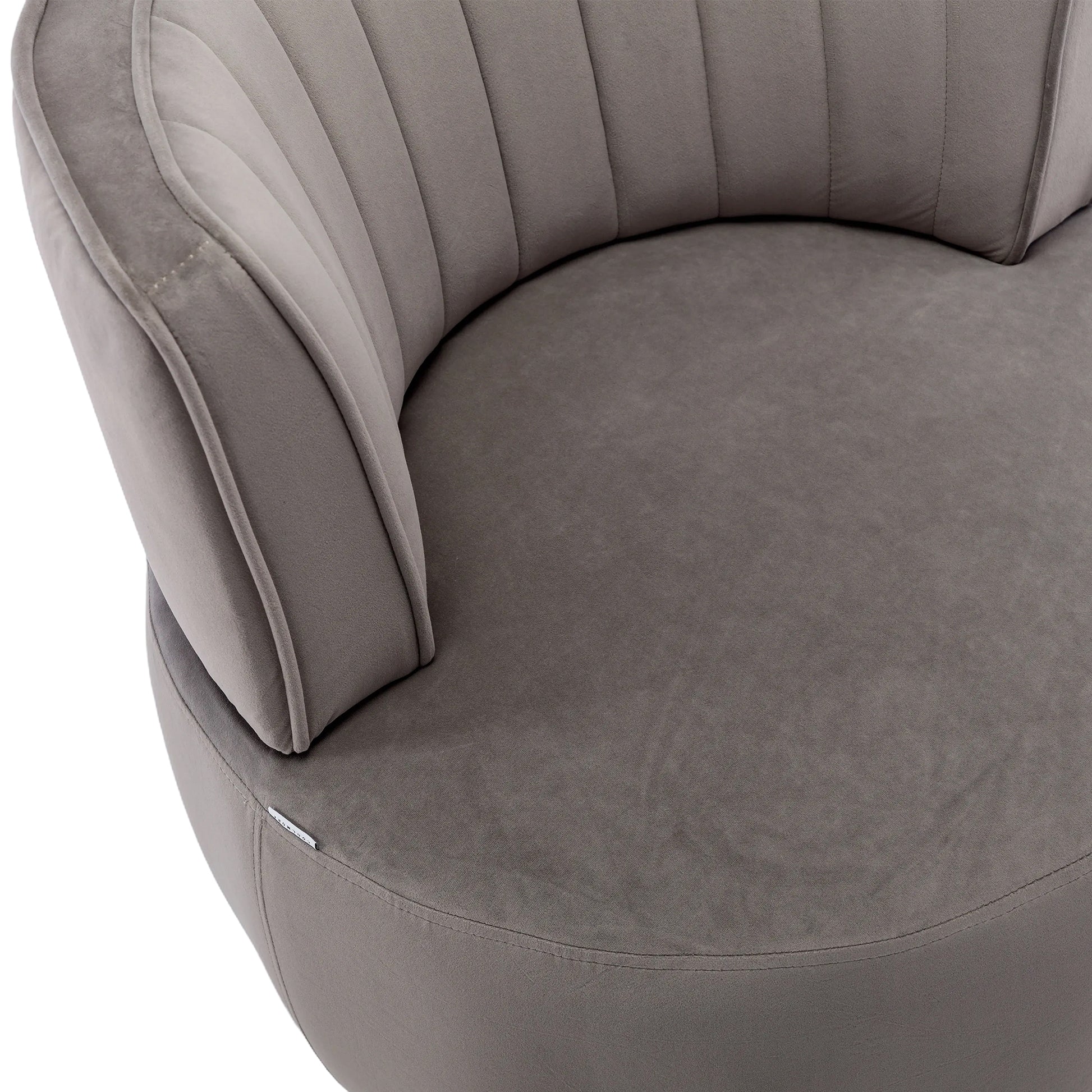 Coolmore 360 Degree Swivel Cuddle Barrel Accent Sofa Chairs, Round Armchairs With Wide Upholstered, Fluffy Velvet Fabric Chair For Living Room, Bedroom, Office, Waiting Rooms Gray Foam Velvet