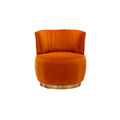 Coolmore 360 Degree Swivel Cuddle Barrel Accent Sofa Chairs, Round Armchairs With Wide Upholstered, Fluffy Velvet Fabric Chair For Living Room, Bedroom, Office, Waiting Rooms Orange Foam Velvet