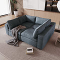 Upholstered Modular Sofa With Usb Charge Ports,Wireless Charging And Built In Bluetooth Speaker In Arm,Sectional Sofa For Living Room Apartment 4 Seater Gray Polyester 4 Seat