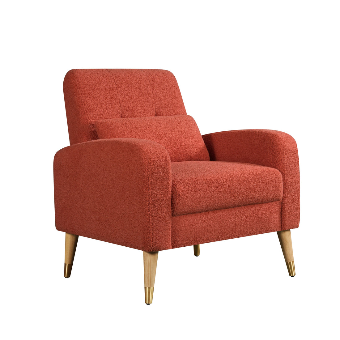 1018 Brown Accent Chair Red Foam Fabric