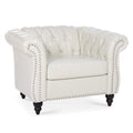 1 Seater Sofa For Living Room White Pu