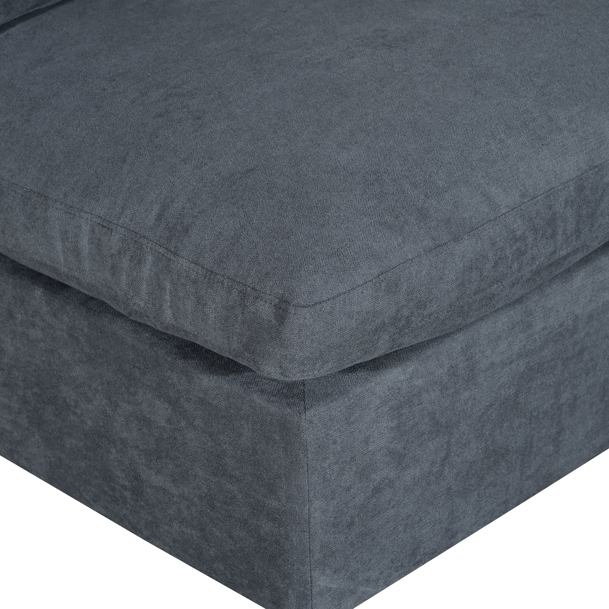 Upholstered Modular Sofa With Usb Charge Ports,Wireless Charging And Built In Bluetooth Speaker In Arm,Sectional Sofa For Living Room Apartment 4 Seater Gray Polyester 4 Seat