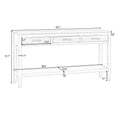 Contemporary 3 Drawer Console Table With 1 Shelf, Entrance Table For Entryway, Hallway, Living Room, Foyer, Corridor Black Solid Wood Mdf