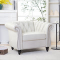 1 Seater Sofa For Living Room White Pu