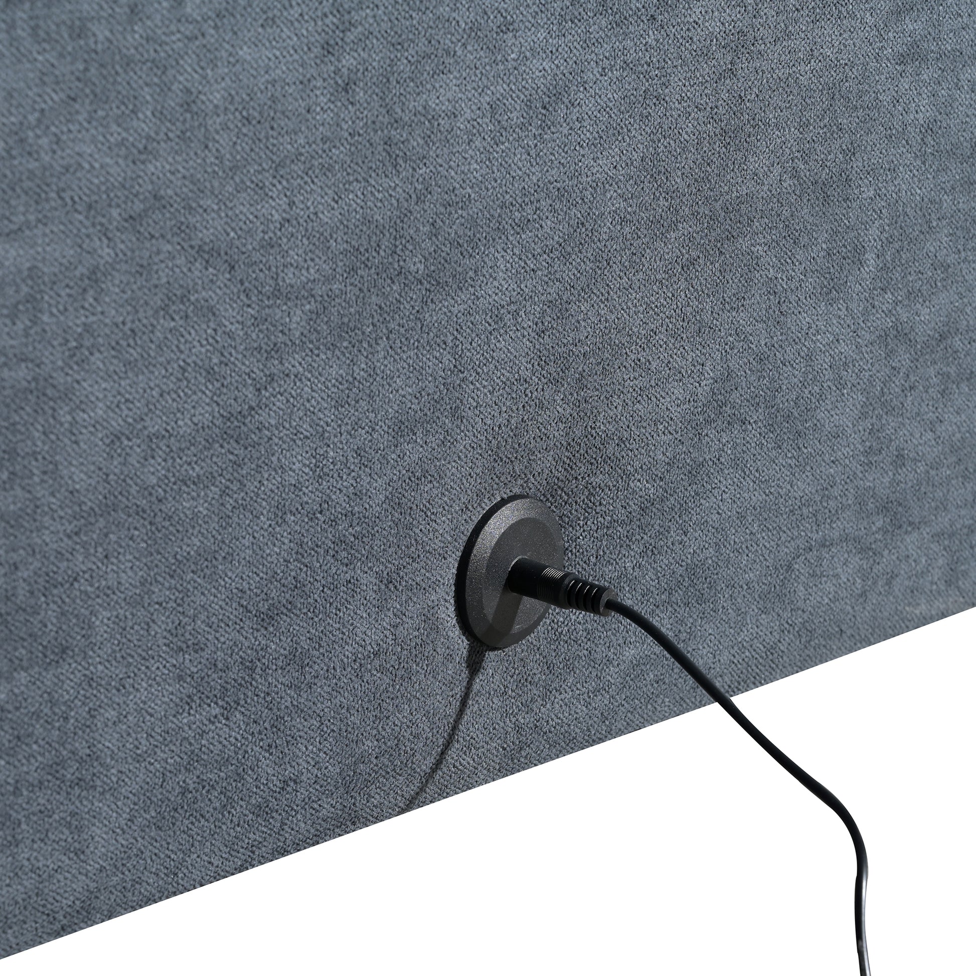 Upholstered Modular Sofa With Usb Charge Ports,Wireless Charging And Built In Bluetooth Speaker In Arm,Sectional Sofa For Living Room Apartment 4 Seater Gray Polyester 4 Seat