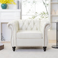1 Seater Sofa For Living Room White Pu