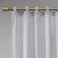 Room Darkening Poly Velvet Rod Pocket Back Tab Curtain Panel Pair 2 Pcs Window Panels Light Grey Polyester