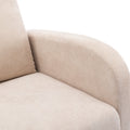 Coolmore Rocking Chair Upholstered Mid Century Modern Rocker Oversized Wingback Armchair For Living Room Beige Linen