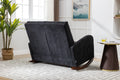 Coolmore Rocking Chair Upholstered Mid Century Modern Rocker Oversized Wingback Armchair For Living Room Black Linen
