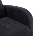 Coolmore Rocking Chair Upholstered Mid Century Modern Rocker Oversized Wingback Armchair For Living Room Black Linen
