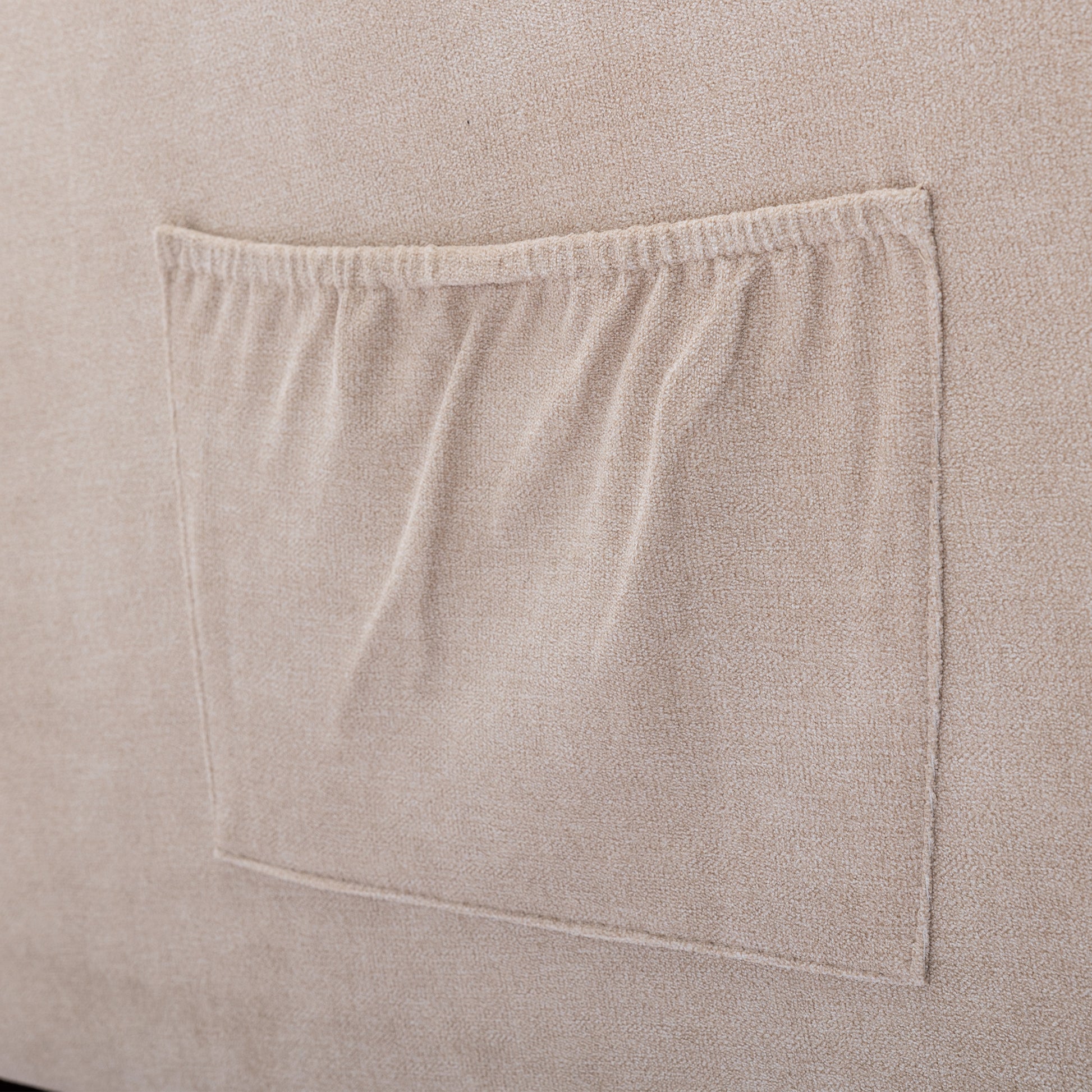 Coolmore Rocking Chair Upholstered Mid Century Modern Rocker Oversized Wingback Armchair For Living Room Beige Linen