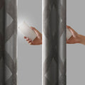 Ogee Knitted Jacquard Total Blackout Curtain Panel Only 1 Pc Panel Charcoal Polyester