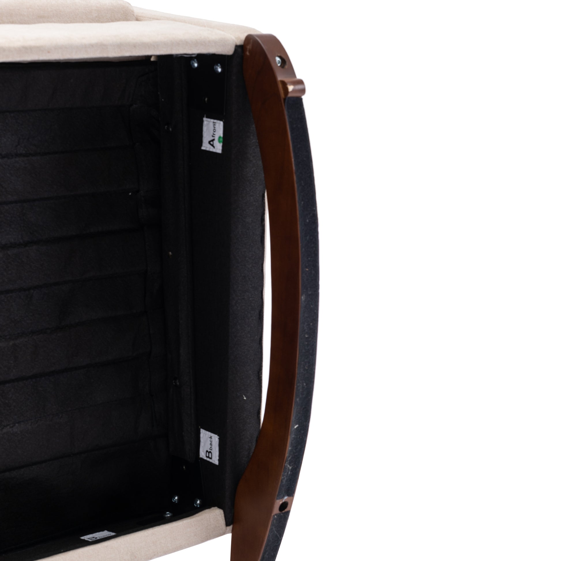 Coolmore Rocking Chair Upholstered Mid Century Modern Rocker Oversized Wingback Armchair For Living Room Beige Linen