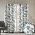 Jacquard Printed Room Darkening Curtain Panel Aqua Polyester