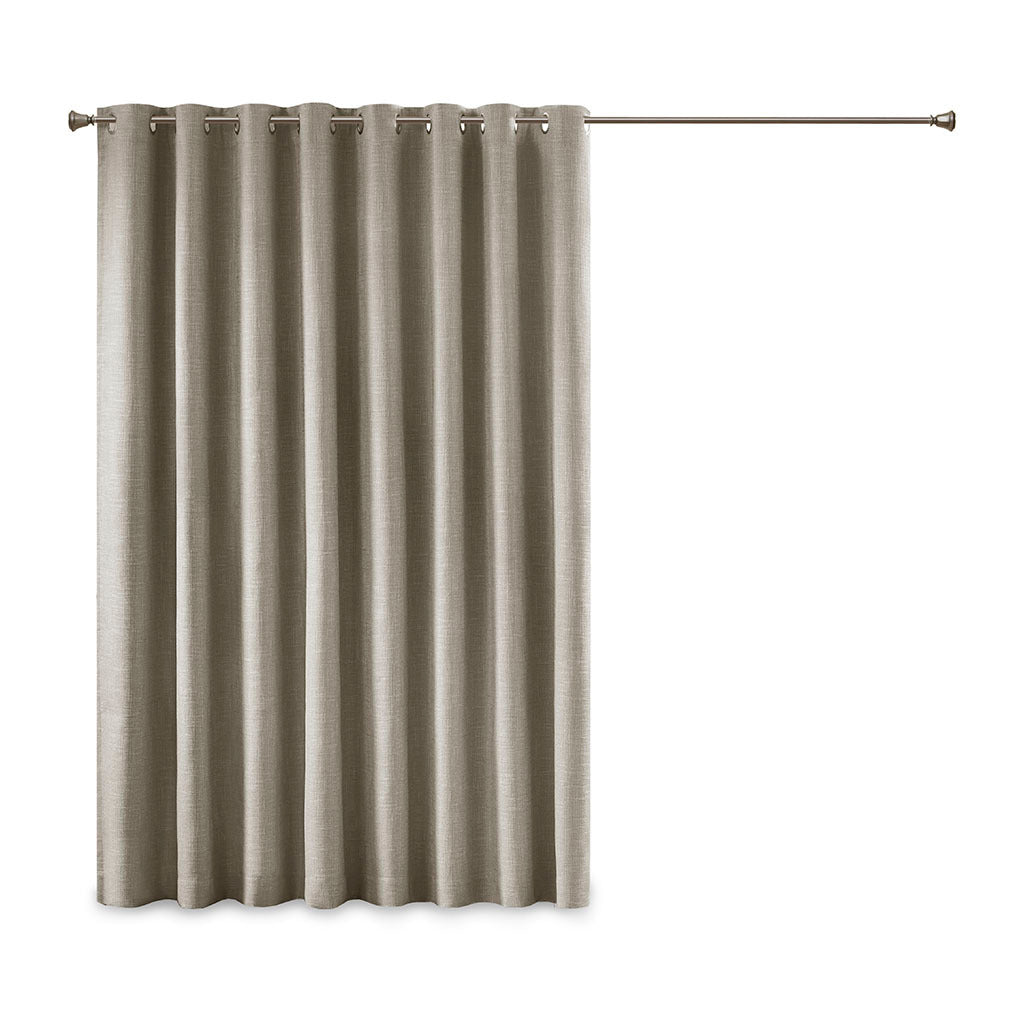 Printed Heathered Blackout Window Patio Panel Taupe Polyester