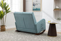 Coolmore Rocking Chair Upholstered Mid Century Modern Rocker Oversized Wingback Armchair For Living Room Light Blue Linen