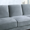 73.22Inch 3 Seater Sofa Velvet Grey Grey Fabric