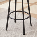Round Bar Stool Set With Shelves, Stool With Backrest Rustic Brown, 23.6'' Dia X 35.4'' H Rustic Brown Particle Board